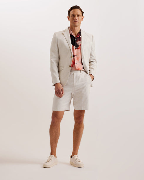 DAMASKS-Shorts-Slim Cotton Linen Short- Ted Baker Romania